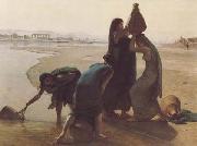 leon belly Femmes fellahs au bord du Nil (mk32) Spain oil painting artist